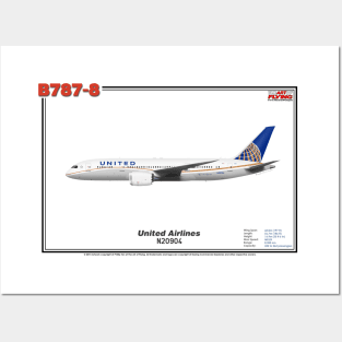 Boeing B787-8 - United Airlines (Art Print) Posters and Art